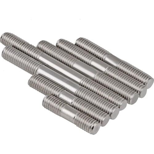 1-5Pcs M6 M8 M10 M12 Metric Standard 316 Stainless Steel Stud Bolts Screw Rod Tooth Stick Double Head Stud Srod Bolt
