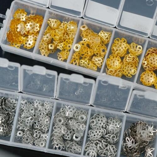 1Box Filigree Flower Beads End Caps Jewelry Making Kit Set For Jewelry Making Handmade Crafts Components Findings DIY Supplies