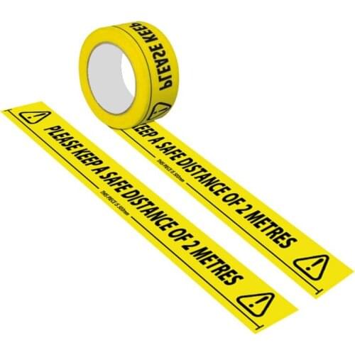 1Roll Warning Tape Safety Distance Remind DIY Sticker Work Safety Adhesive Floor Tapes For Mall Store School Distance Keeping
