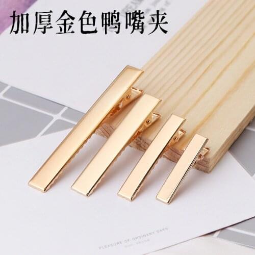 10 X Thicken 4.7cm/6cm/8cm Single Prong Metal Alligator Hair Clips Gold Hairpins Korker Bow DIY Accessories