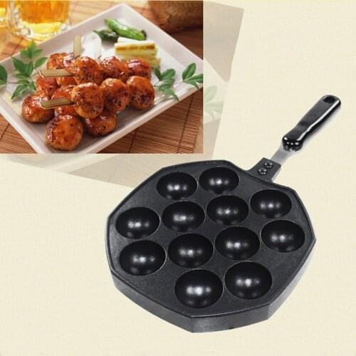 12-Holes Takoyaki Octopus Pan Maker Cake Octopus Maker Cake Cook Tools No-Stick Mold Pan Maker Japanese Takoyaki Pancake Maker