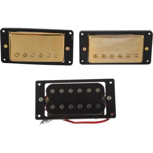 2Pcs Black Humbucker Double Coil Electric Guitar Pickups + Frame Screw & 1 Set Humbucker Pickup Gold for Gibson Les Paul
