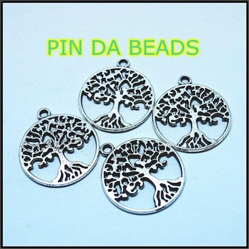 20pcs metal pendant tree pendant fashion diy pendants charms jewelry pendants silver colors size 25mm
