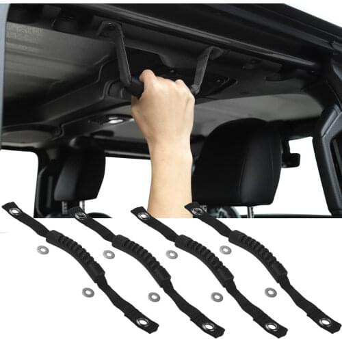 New fit 2018 for Jeep Wrangler JL Sahara Rubicon Black Thin Roll Bar Grab Handles 4pcs