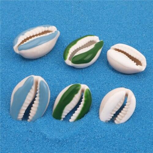 50Pcs White print Sea Shell Cowrie Cowry Charm Beads Charm For Women DIY Jewelry Accessories Finding Making Necklaces Bracelets