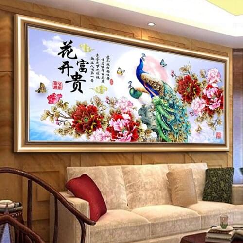 Diy 5d Sale Diamond Embroidery, Diamond Mosaic, Special Shaped, Peacock, Peony, Diamond Painting, Cross Stitch,3d, Decoration