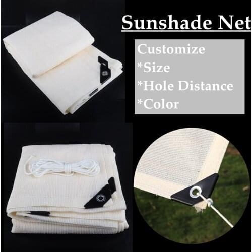 Beige Shading Nets Agricultural Anti-UV Farm Greenhouse Net Terrace Balcony Privacy Safety Nets Sails Plants Care Covers