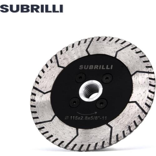 SUBRILLI 115mm Diamond Dual Saw Blade M14 Thread Hot Pressed Cutting Grinding Disc Stone Granite Marble Concrete Cut Blade 4.5"