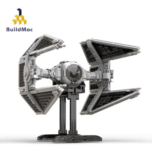 Buildmoc Wars Movie TIE Fighter Aircraft TIE/IN Interceptor UCS (slim cockpit) Building Blocks Spaceship Ultimate Collector Toys