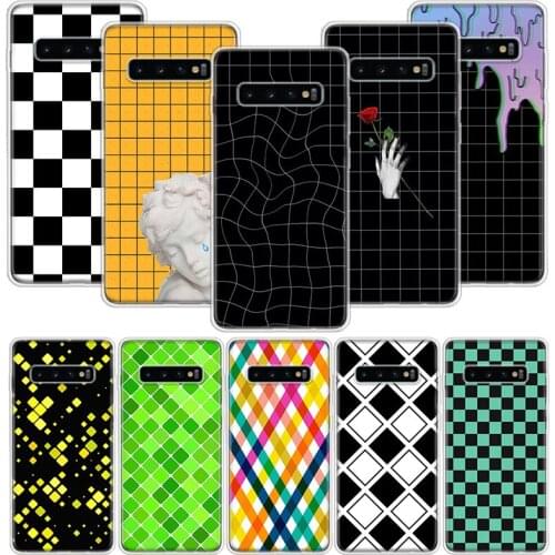 Black and white chess board Case for Samsung Galaxy S20 Ultra Note 10 9 8 S10E S9 S8 J4 J6 J8 Plus + Pro Lite S7 Soft Phone Coqu