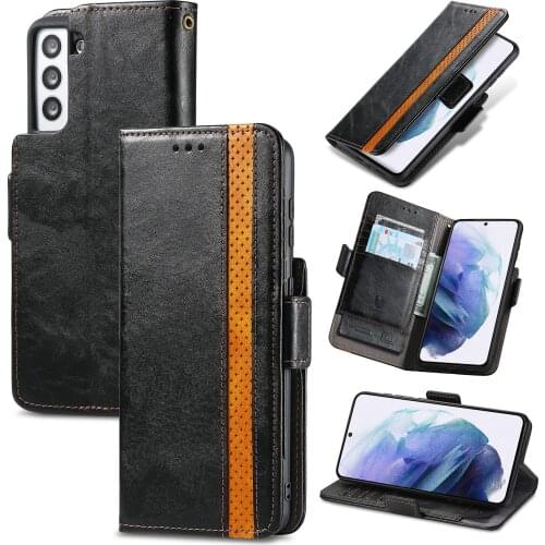 Pu Leather Flip Phone Case For Samsung Galaxy S21 S20 FE S10 Plus Note 20 Ultra Wallet Card Slots Stand Cover TPU Bumper Case