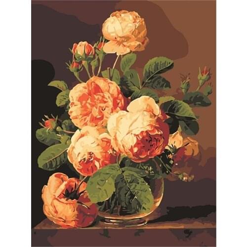 Flower Vase DIY 11CT Embroidery Cross Stitch Kits Craft Needlework Set Printed Canvas Cotton Thread Home Decoration Wholesale