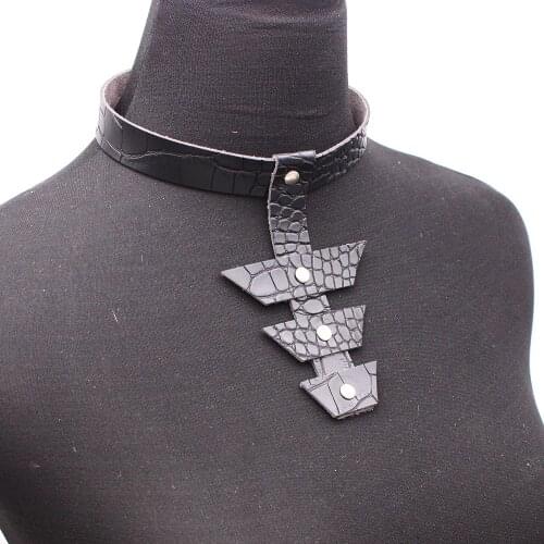 D&D Fashion Crack Leather Pendant Necklaces Handmade Ethnic Tribal Punk Necklaces For Women Style Soft Leather Jewellery
