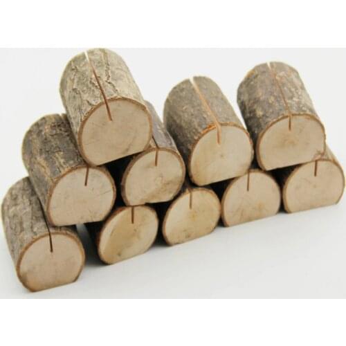 5PCS Table Numbers Wooden Card Holders Wedding Place Card Stand Holders RacK Home Decoration Wood Craft Natural Wooden