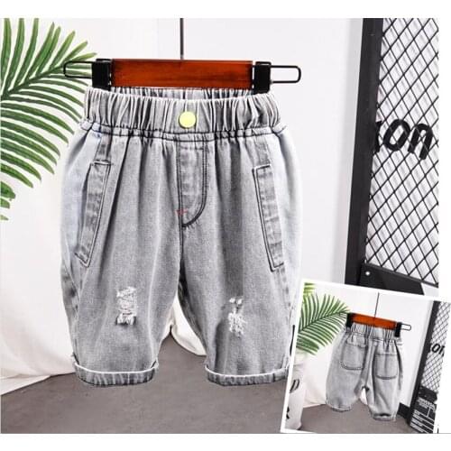New Kids Boys Denim Shorts Summer Toddler Clothing Boys Casual Solid Soft Cotton Jeans Shorts For Baby Boys 2-9Year