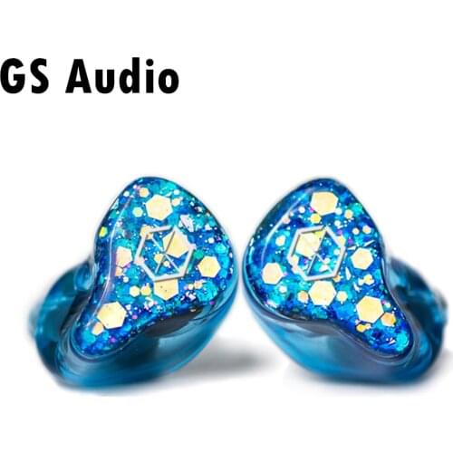 FENGRU GS Audio Blue Magic 1DD+2BA Hybrid Headset HiFi Music Monitor Audiophile 2Pin 0.78mm Earphones 8 Core OFC Detach Headset