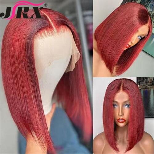 Ginger Orange Human Hair Wigs Short Bob Red T Part Lace Wigs for Women Brazilian Remy Lace Front Human Hair Wigs