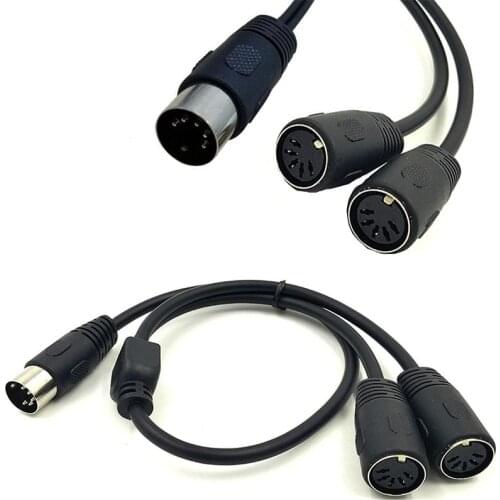 MIDI Splitter Cable - Y Dongle Breakout Dongle Converter Conversion Extension - DIN M / Dual F