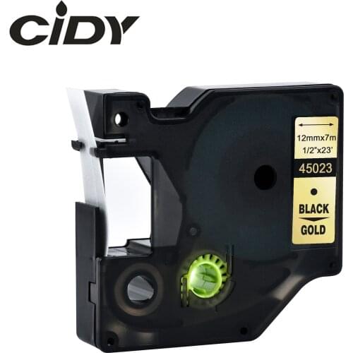 Cidy 45023 Compatible Dymo D1 manager 12mm black on gold label tape for Dymo Label Printer DYMO LM160 LM280 dymo PNP