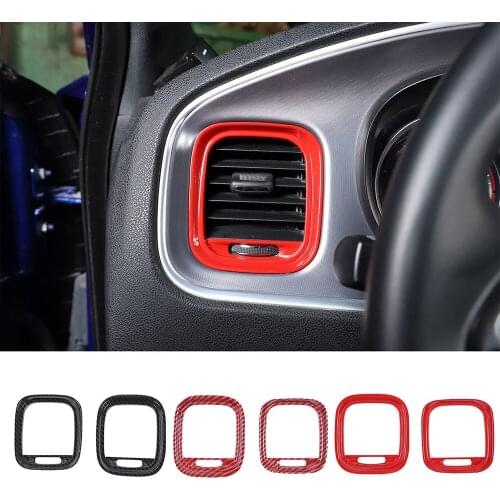 Kit For Dodge Charger 2015-2021 Interior Dashboard Side Air Vent Outlet Panel Cover Decoration Trim ABS Car Accessories