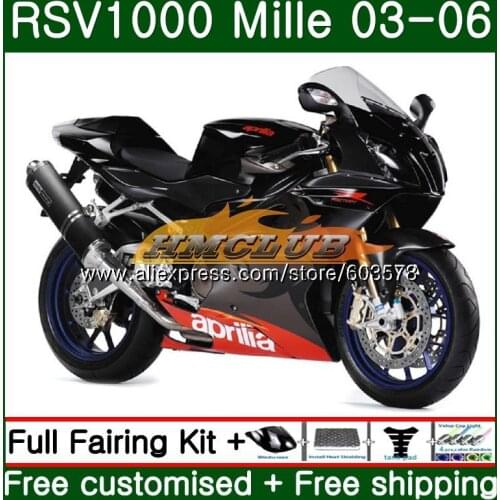 Kit For Aprilia Mille RSV 1000 R RR 2003 2004 2005 2006 42CL.6 Glossy black RSV1000RR RSV1000R 1000R RSV1000 03 04 05 06 Fairing