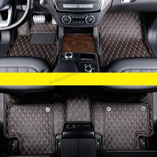 Leather car floor mats for mercedes benz M class gle w166 ml 250 63 350 400 550 2012 2013 2014 2015 2016 2017 2018 2019 carpet