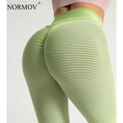 NORMOV Leggings Women Sport Push Up High Waist Leggings Workout Fitness Elasticity Solid Color Gym Legging Women