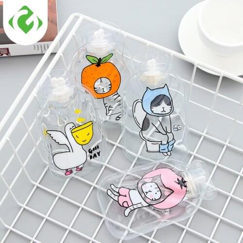 Cartoon Hand Po Warm Water Bottle Cute Mini Transparent Hot Water Bottles Small Portable Hand Warmer Water Injection Storage Bag