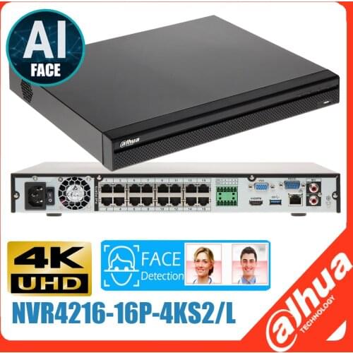 Mutil language DAHUA 4K H.265 16ch POE AI face NVR DHI-NVR4216-16P-4KS2/L DHI-NVR4216-16P-4KS2 16ch POE dahua ai face NVR