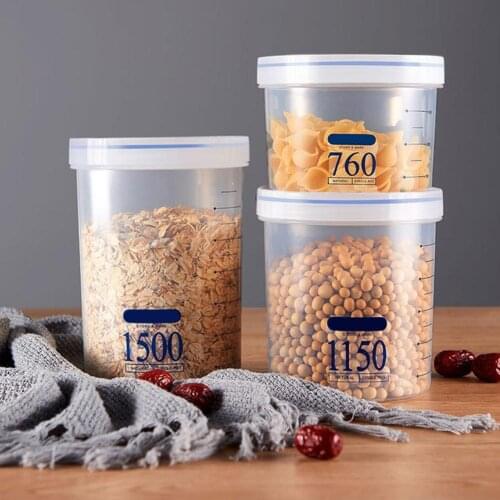 Airtight Food Storage Container Set Kitchen Transparent Sealed Cans Food Organizer