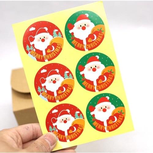 Round Christmas gift packaging Sticker,DIY Multifunction diary sticker cake biscuit package Label 60pcs/lot