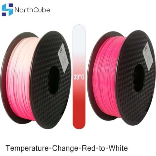 3D Printer Filament Color Changing with Temperature, PLA Filament 1.75mm, 2.2 LBS(1KG)Red-to-White