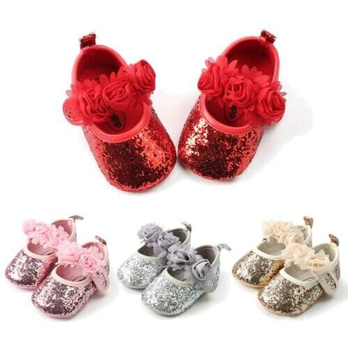 New Baby Girl Soft Sole Cloth Crib Shoes Anti-slip Sneaker Prewalker 0-18M