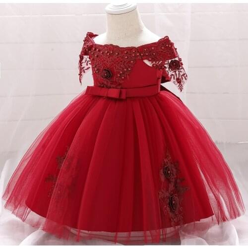 Princess Baby Clothes Newborn Flower Pearl Cloth Baby Girl Bebe Birthstone Dresses For Wedding Party 1 2 Years детские вещи