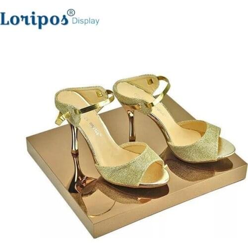 Metal boutique shoe display shelf retail display tray Shoe store display stand shelf Product display tray Metal Brick Block