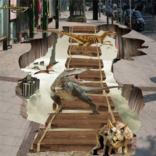 Beibehang Custom Photo 3D Floor Painting Wallpaper 3D Stereo Stick Air Ceiling Dinosaur papel de parede