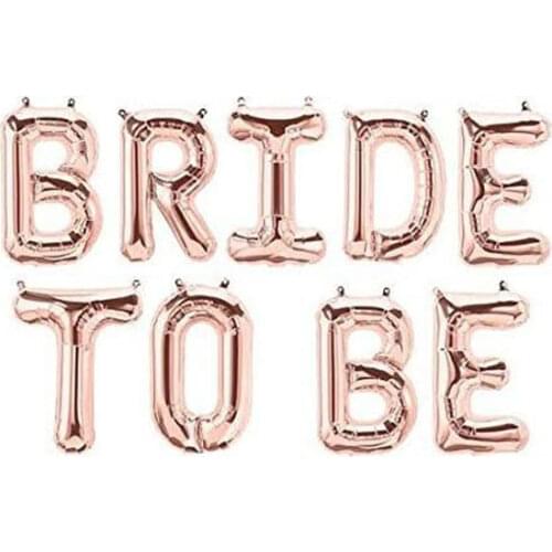 BRIDE TO BE Bachelorette, Wedding, Bridal Shower Party Balloon Letter Decorations. 16 Inch Foil Balloons Bridal Celebration