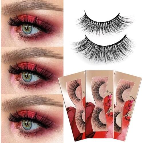 SHIDISHANGPIN 1 pair 3d mink hair false eyelashes natural long fake eye lashes extension sexy makeup beauty cruelty free bulk