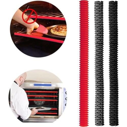 Silicone Threaded Heat Resistant Oven Rack Edges Protector Guard Cover Oven Anti-Hot Bar 3 Colors