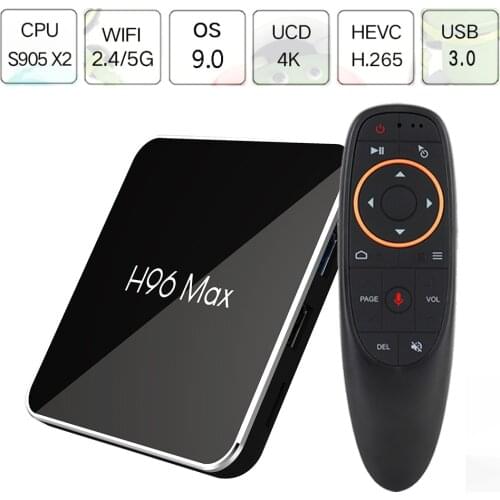 Android TV Box Android 9.0 H96 MAX X2 Support Voice Control H.265 S905X2 Quad Core Built-in WiFi 5.8G 4K Android TV USB 3.0