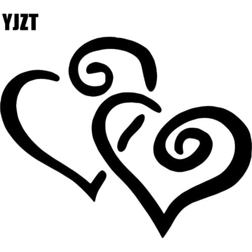 YJZT 16.8X13.4CM Multi Fancy Heart Creative Vinyl Decals Car Whole Body Decoration Sticker C25-0451