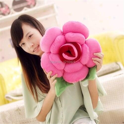 1pcs Free shipping 60x60cm 3D Romantic Rose Shape Pillow Cushion Soft Office Home Sofa Decoration Decor