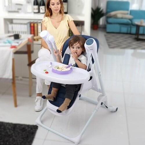2 in 1 Childrens Dining Chair Rocking High Chair Electric Baby Swing Sleeping Highchair