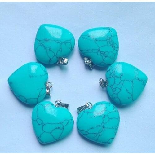 2018 fashion natural stone heart charms pendants for jewelry making 20mm 50pcs/lot Wholesale free shipping