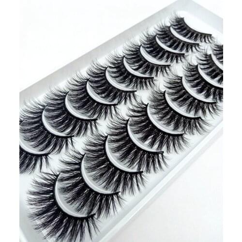 2021 NEW 10 Pairs 100% Real Mink Eyelashes 3D Natural False Eyelashes Mink Lashes Soft Eyelash Extension Makeup Kit Cilios