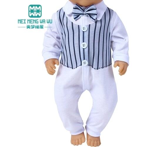 2021 Clothes for doll fits 43-45cm New Born doll and American doll One-piece crawling clothes jacket Girls gift