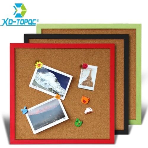35*35cm Cork Board Bulletin Board Message Boards Wooden Frame Pin Memo Board For Notes Multicolor 11 Colors Decorative Board