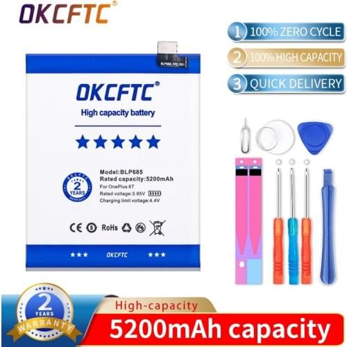 OKCFTC Original for Oneplus 6T /Oneplus 7 Phone Battery BLP685 5200mAh High Capacity One Plus Phone Batteries Free Tools