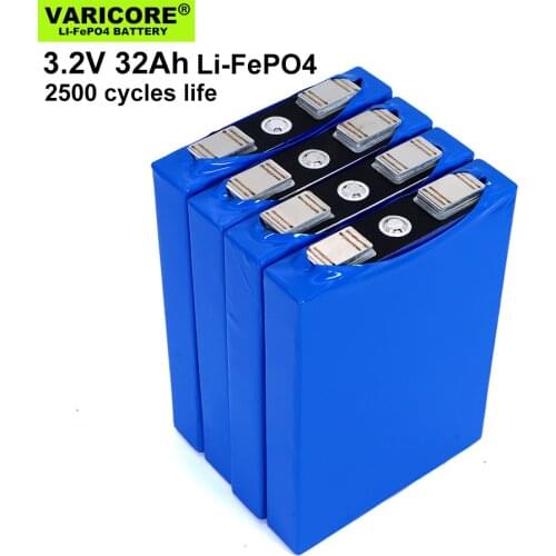 4PCS VariCore 3.2V 32Ah battery pack LiFePO4 phosphate 32000mAh 12V 24v Motorcycle Car motor batteries modification Nickel