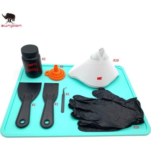 3d printer DLP SLA dedicated Accessories 1pcsSilicone mat +10pcs Silicon Funnel Disposable Mat + Resin Special tool shovel